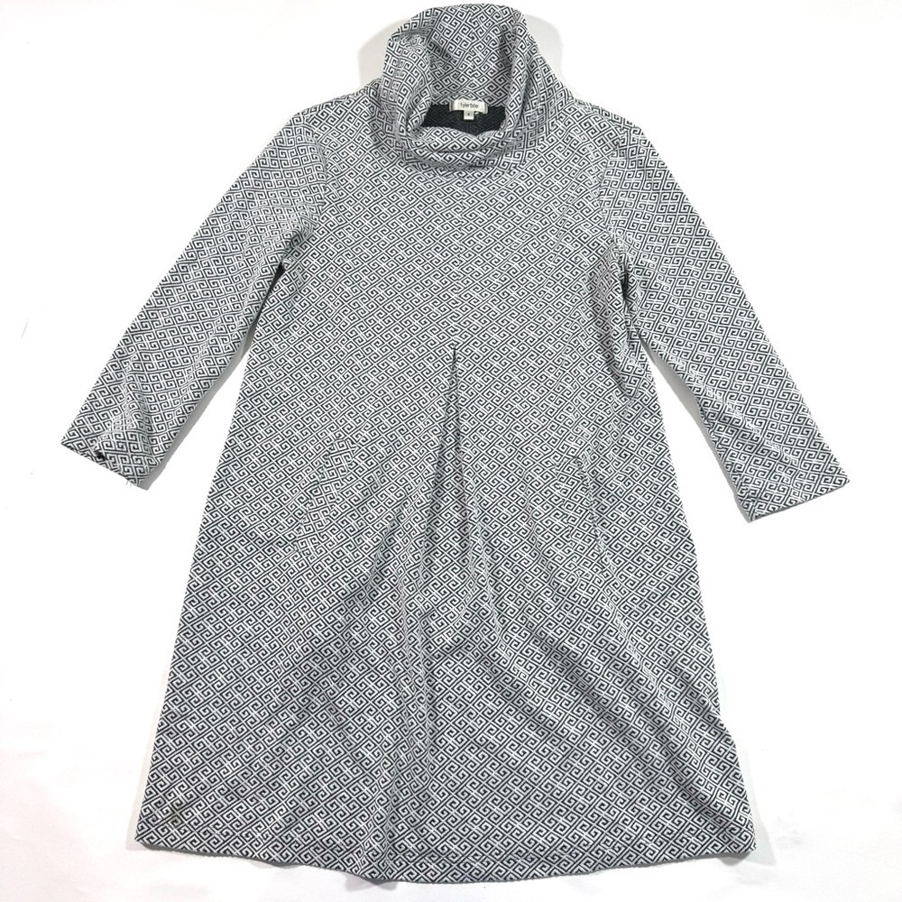 Tyler Boe Greek Key Graphite Kim Dress A Line Pockets